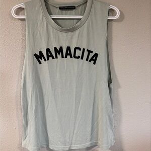 Rock Rose Couture Stylish Mamacita Sleeveless Tee - Light Sage Green